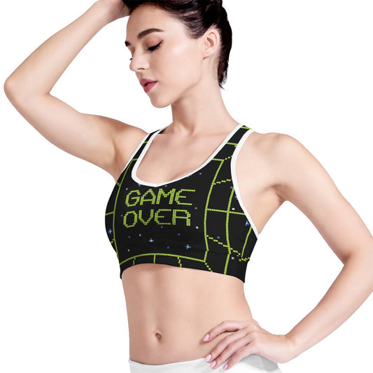 8-Bit Game Over Print Women's Sports Bra