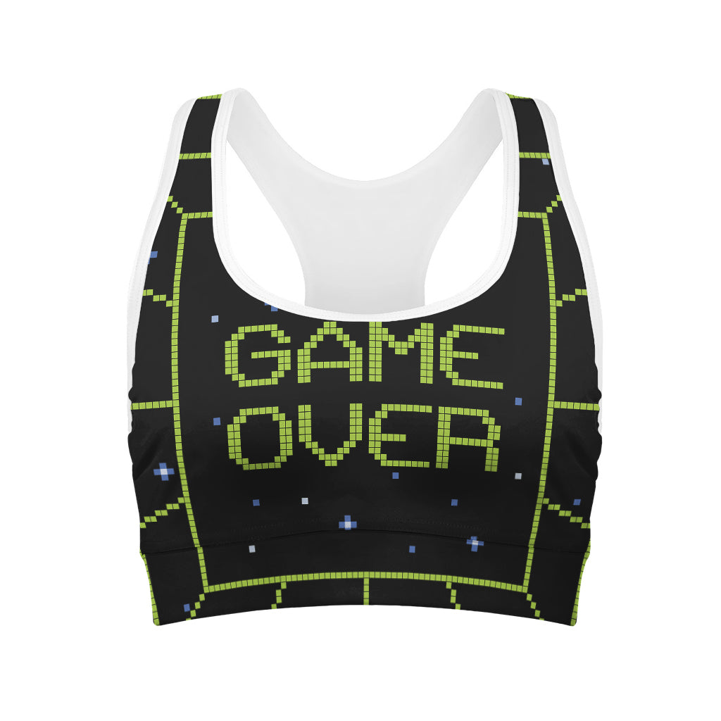 8-Bit Game Over Print Women's Sports Bra