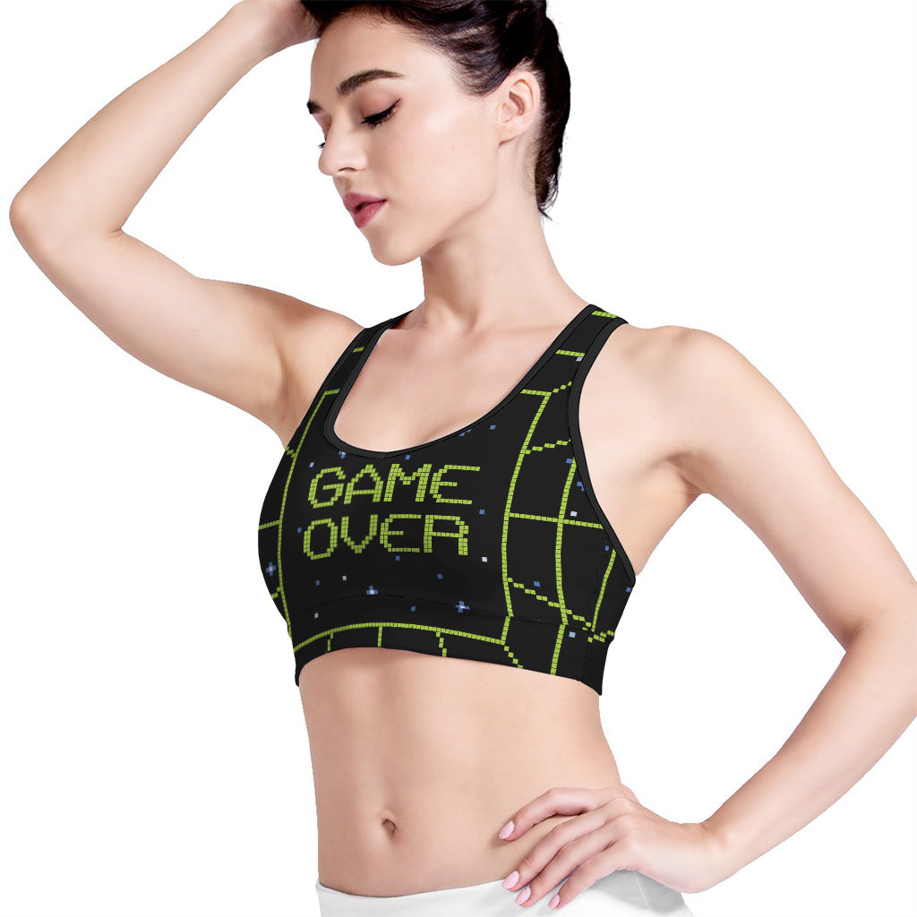 8-Bit Game Over Print Women's Sports Bra