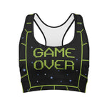 8-Bit Game Over Print Women's Sports Bra