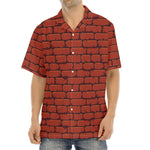 8-Bit Pixel Brick Wall Print Aloha Shirt