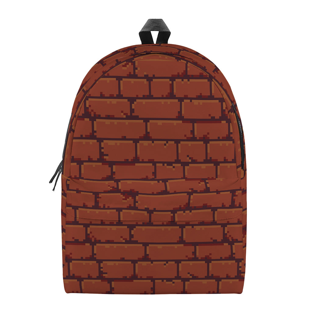 8-Bit Pixel Brick Wall Print Backpack