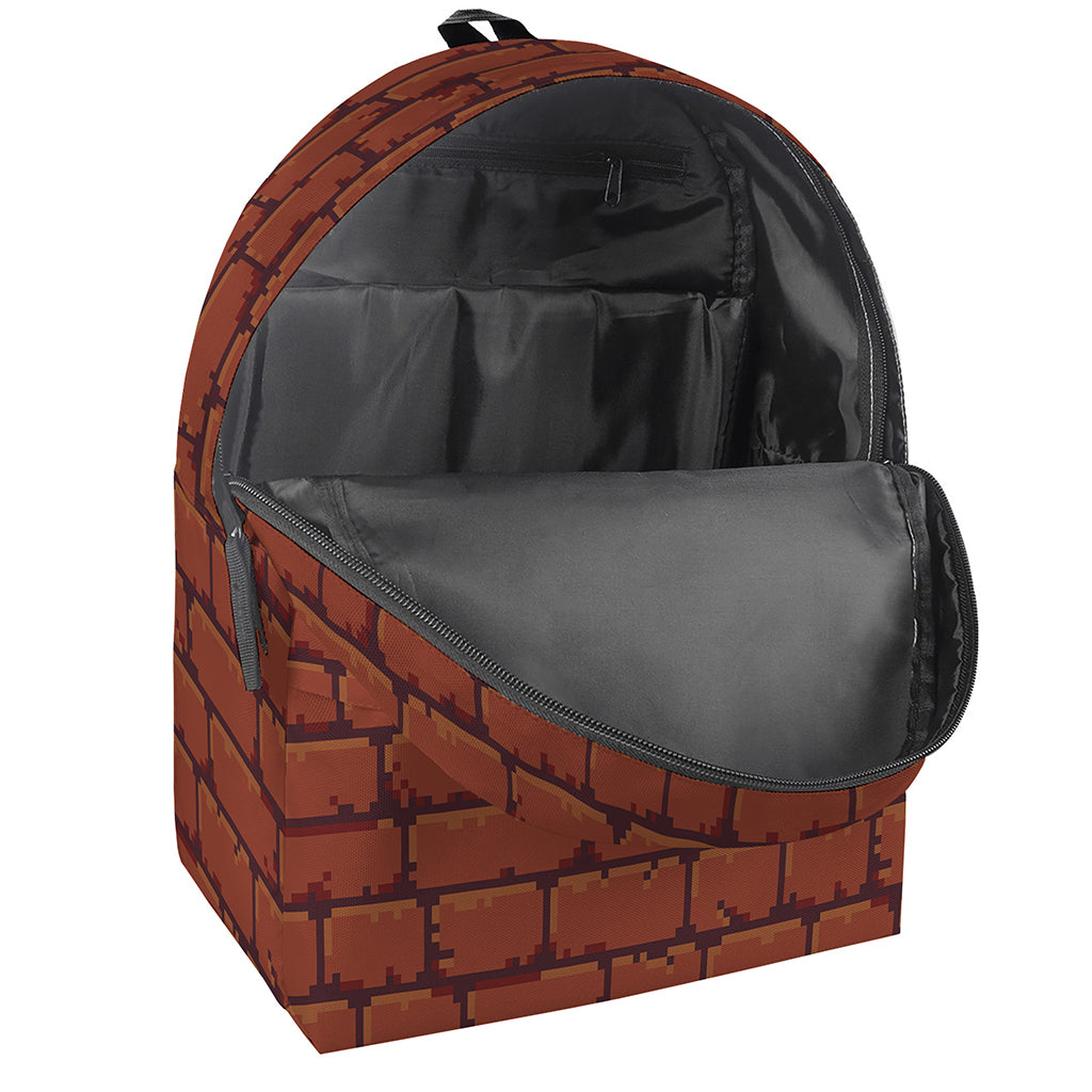 8-Bit Pixel Brick Wall Print Backpack