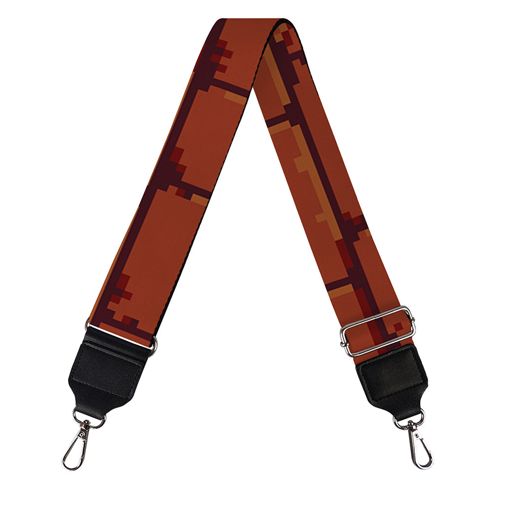 8-Bit Pixel Brick Wall Print Bag Strap