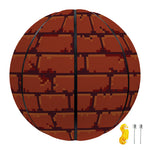 8-Bit Pixel Brick Wall Print Basketball