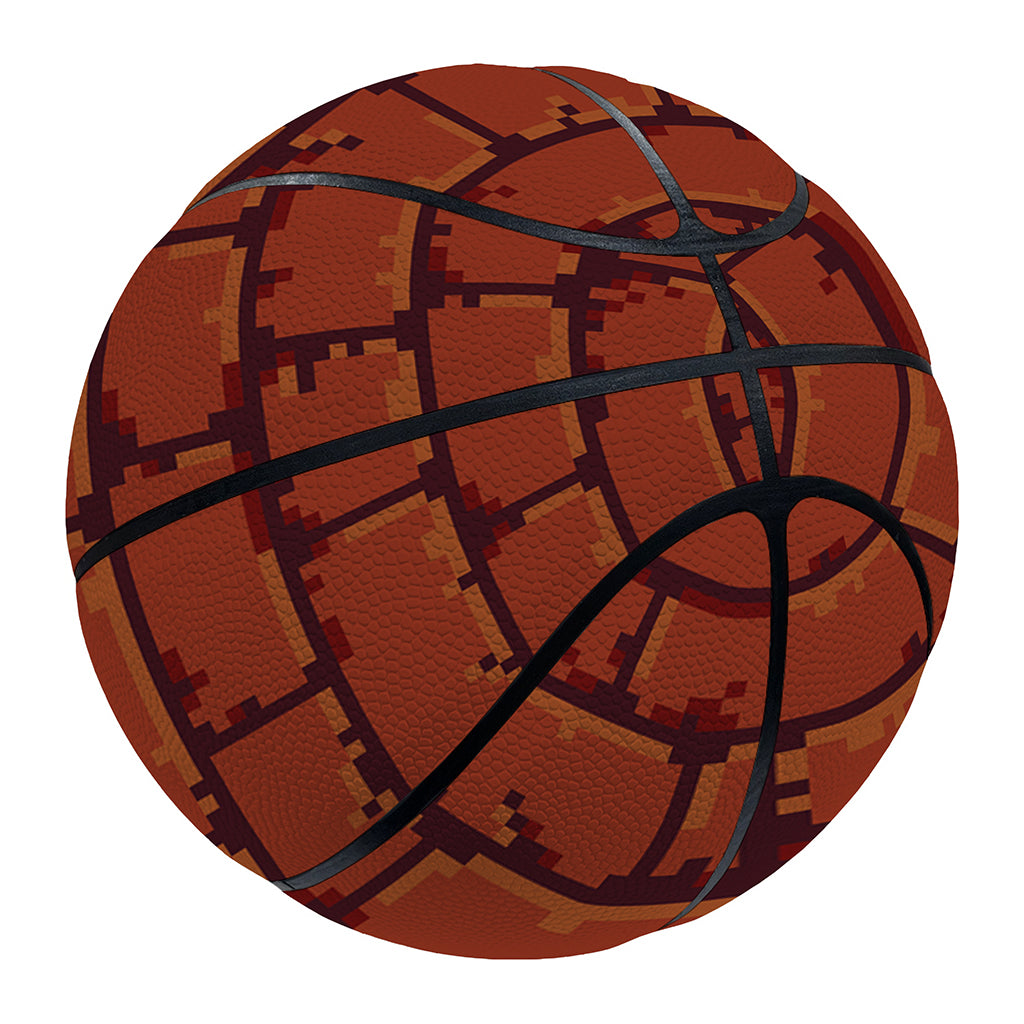 8-Bit Pixel Brick Wall Print Basketball