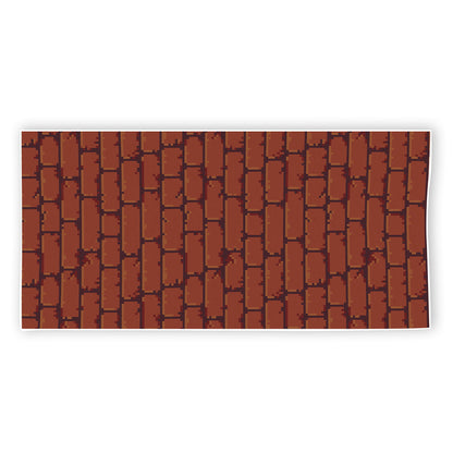 8-Bit Pixel Brick Wall Print Beach Towel
