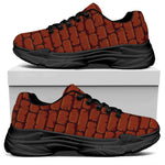 8-Bit Pixel Brick Wall Print Black Chunky Shoes