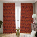 8-Bit Pixel Brick Wall Print Dimout Pencil Pleat Curtains
