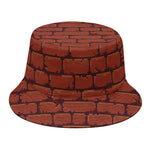 8-Bit Pixel Brick Wall Print Bucket Hat