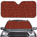 8-Bit Pixel Brick Wall Print Car Windshield Sun Shade