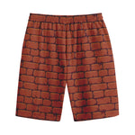 8-Bit Pixel Brick Wall Print Cotton Shorts