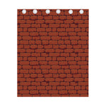 8-Bit Pixel Brick Wall Print Curtain