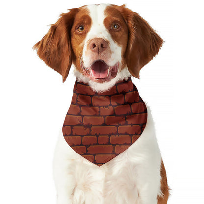 8-Bit Pixel Brick Wall Print Dog Bandana