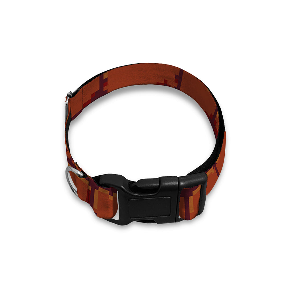 8-Bit Pixel Brick Wall Print Dog Collar