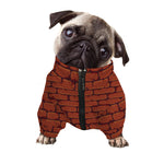 8-Bit Pixel Brick Wall Print Dog Zip Up Jacket