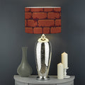 8-Bit Pixel Brick Wall Print Drum Lamp Shade