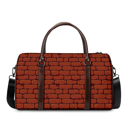 8-Bit Pixel Brick Wall Print Duffle Bag