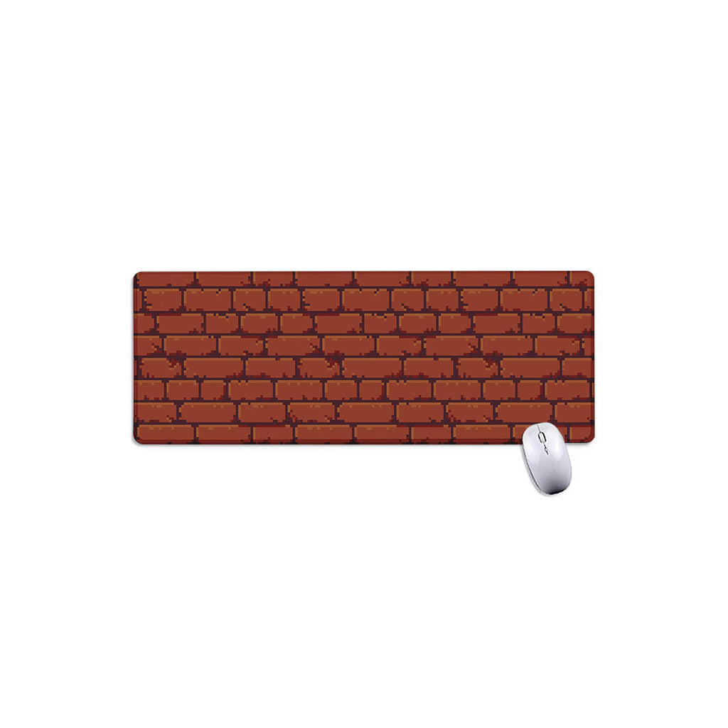 8-Bit Pixel Brick Wall Print Extended Mouse Pad