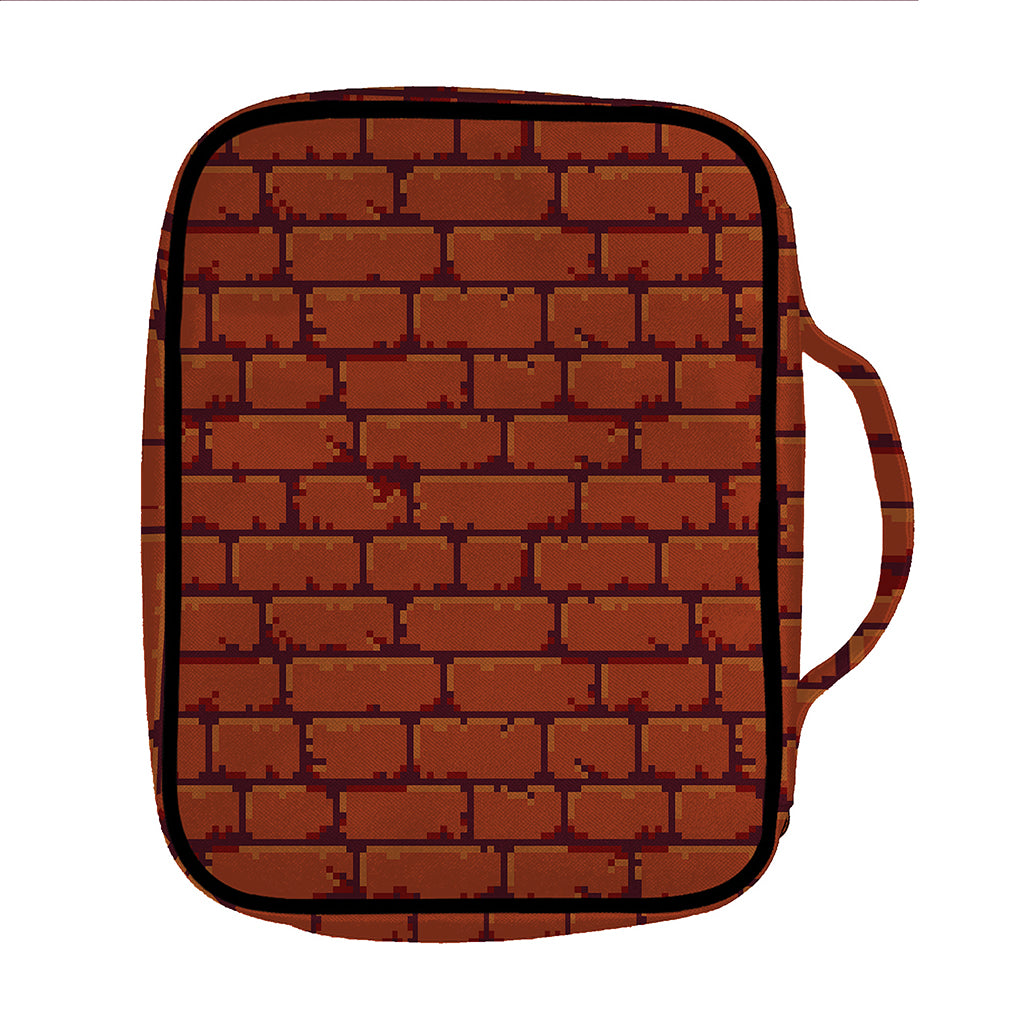 8-Bit Pixel Brick Wall Print Front Pocket Bible Bag
