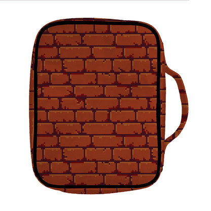 8-Bit Pixel Brick Wall Print Front Pocket Bible Bag