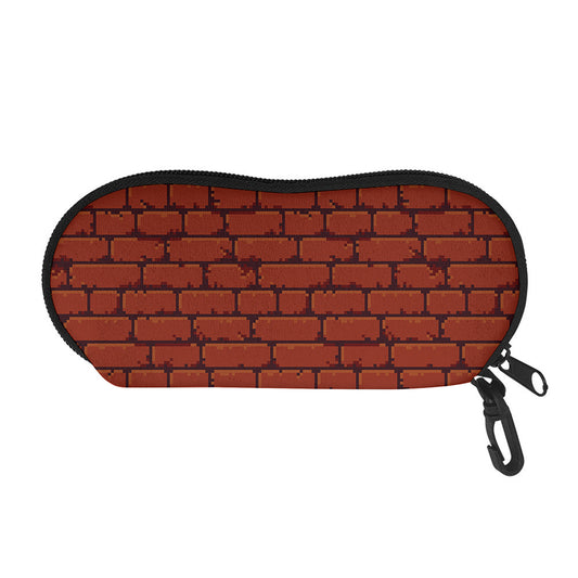 8-Bit Pixel Brick Wall Print Glasses Case