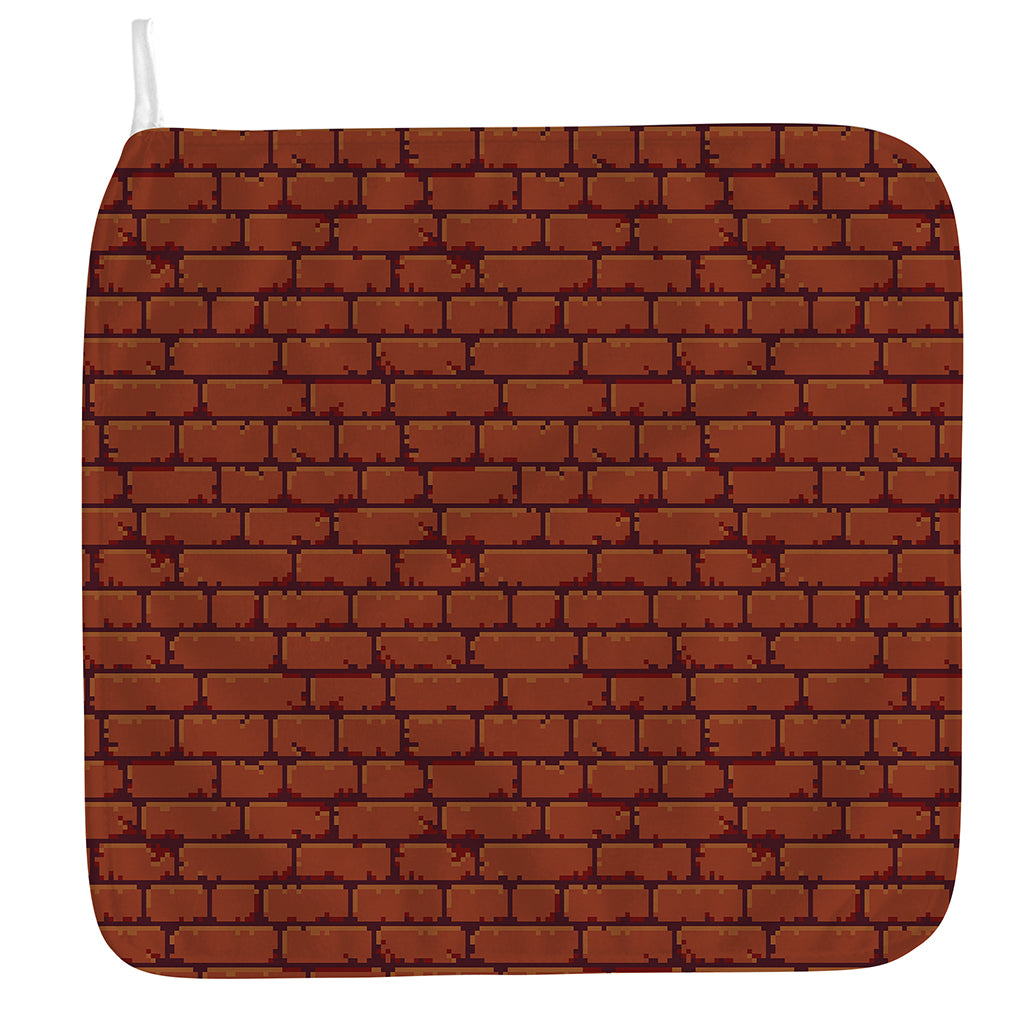 8-Bit Pixel Brick Wall Print Hand Towel