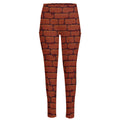 8-Bit Pixel Brick Wall Print High-Waisted Pocket Leggings