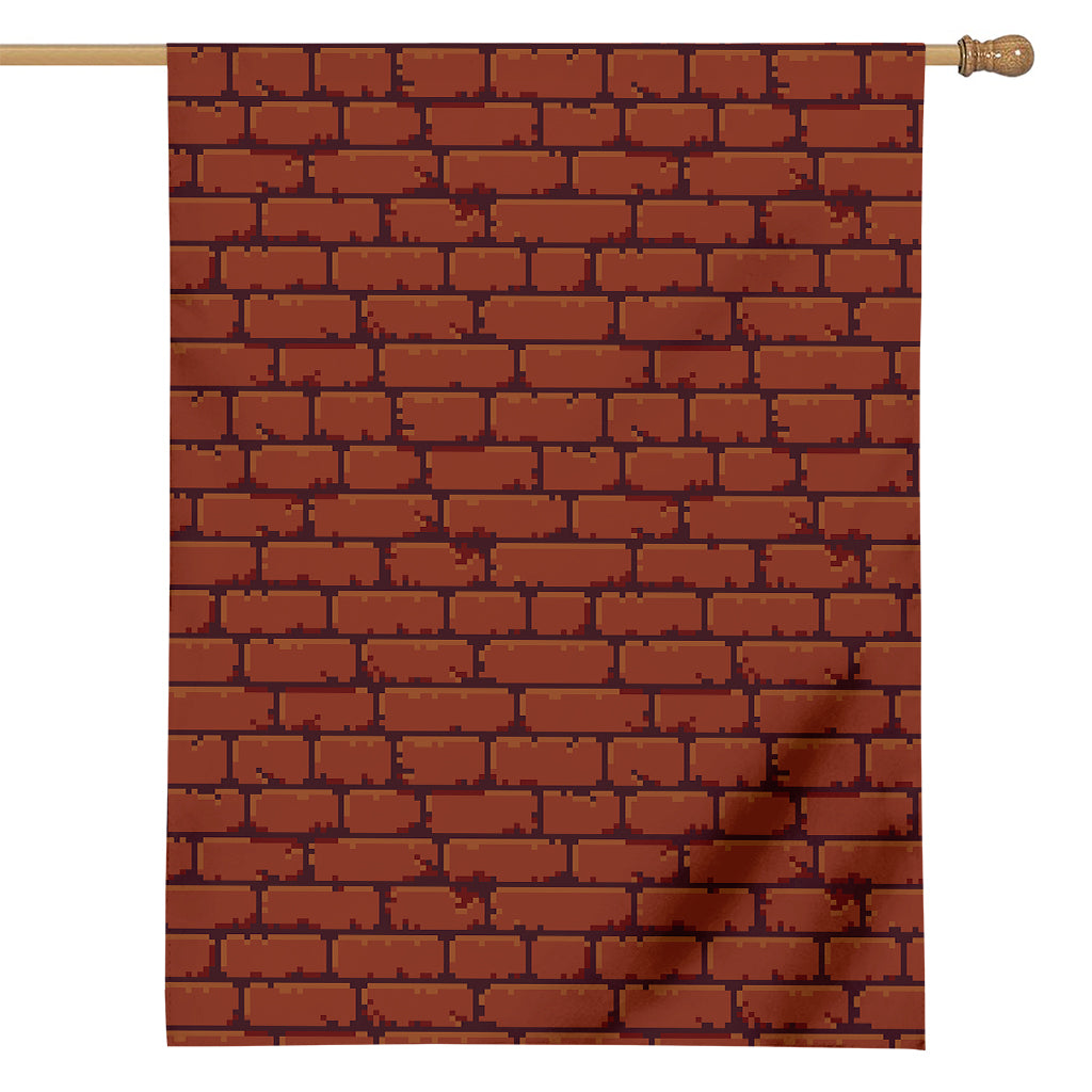 8-Bit Pixel Brick Wall Print House Flag