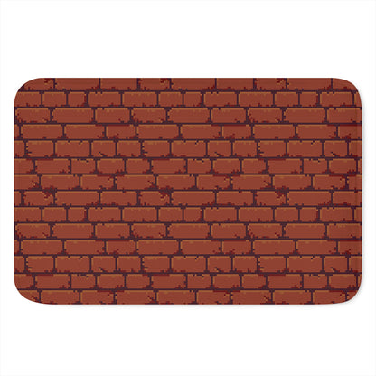 8-Bit Pixel Brick Wall Print Indoor Door Mat
