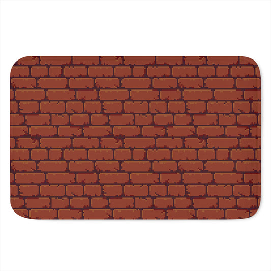 8-Bit Pixel Brick Wall Print Indoor Door Mat