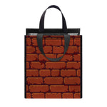 8-Bit Pixel Brick Wall Print Insulated Lunch Tote