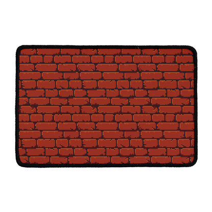 8-Bit Pixel Brick Wall Print Kitchen Mat