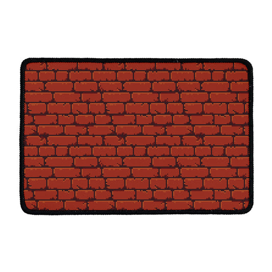 8-Bit Pixel Brick Wall Print Kitchen Mat