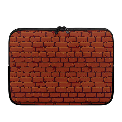 8-Bit Pixel Brick Wall Print Laptop Sleeve