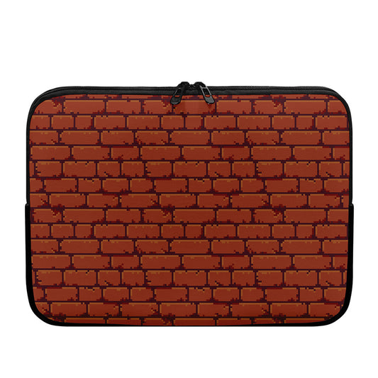 8-Bit Pixel Brick Wall Print Laptop Sleeve
