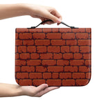 8-Bit Pixel Brick Wall Print Leather Bible Cover