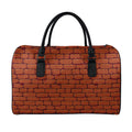 8-Bit Pixel Brick Wall Print Leather Duffel Bag