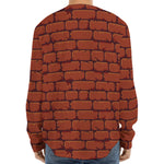 8-Bit Pixel Brick Wall Print Long Sleeve Baseball Jersey