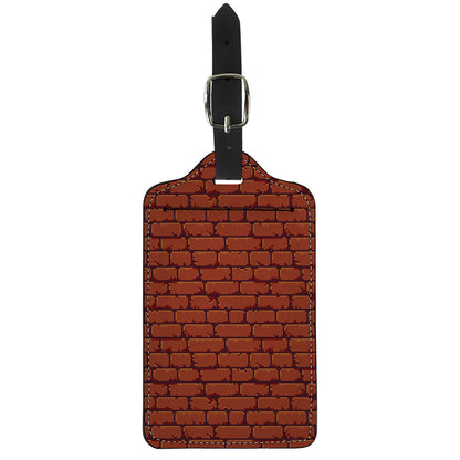 8-Bit Pixel Brick Wall Print Luggage Tag