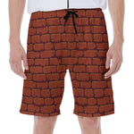 8-Bit Pixel Brick Wall Print Men's Beach Shorts