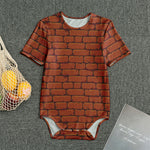 8-Bit Pixel Brick Wall Print Men's Bodysuit