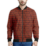 8-Bit Pixel Brick Wall Print Men's Bomber Jacket