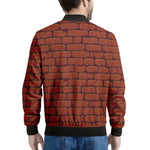 8-Bit Pixel Brick Wall Print Men's Bomber Jacket