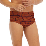 8-Bit Pixel Brick Wall Print Men's Briefs