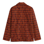 8-Bit Pixel Brick Wall Print Men's Cotton Blazer
