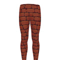 8-Bit Pixel Brick Wall Print Men's Leggings