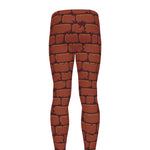8-Bit Pixel Brick Wall Print Men's leggings