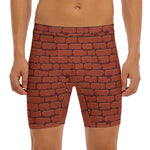 8-Bit Pixel Brick Wall Print Men's Long Boxer Briefs
