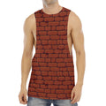 8-Bit Pixel Brick Wall Print Men's Muscle Tank Top